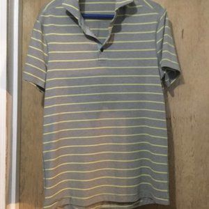 Lululemon men's polo style t-shirt size medium gray and yellow new condition